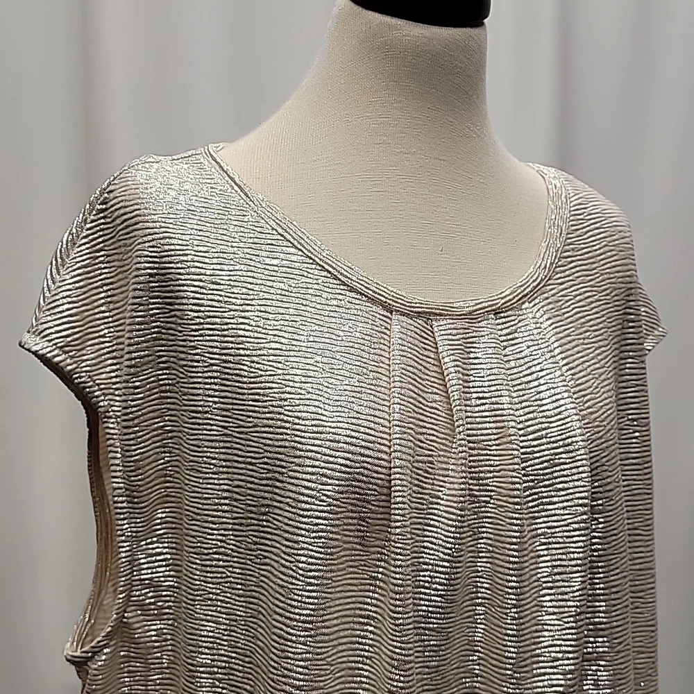 Liz Claiborne Career Shimmery Sleeveless Dressy Blouse Top 1X EUC Rom-com Core - Picture 2 of 9